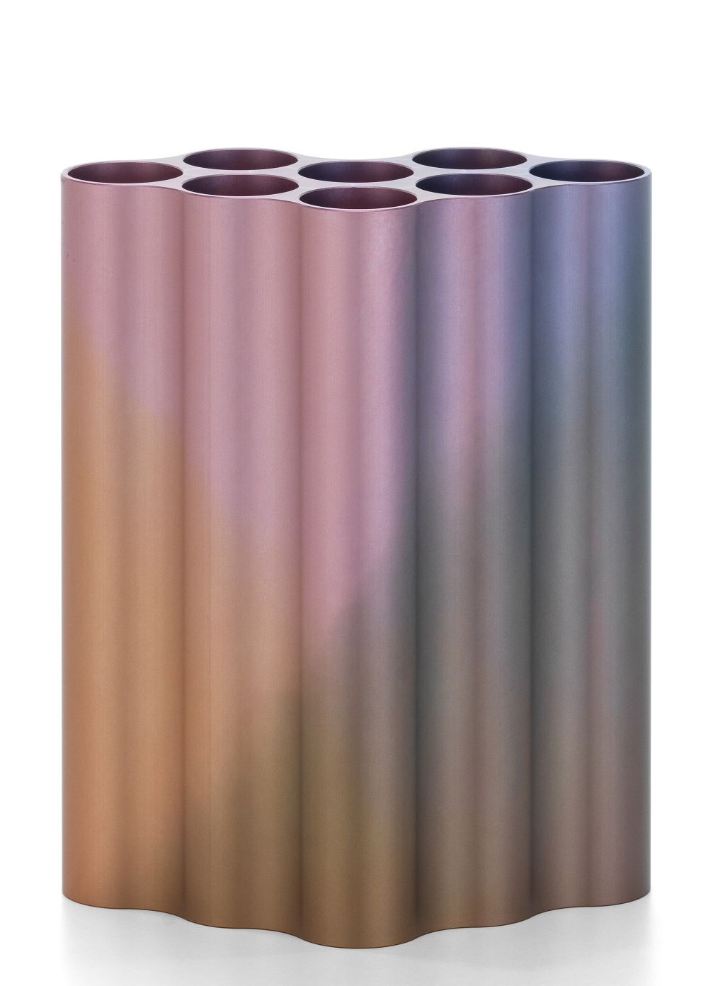 Nuage Vase M Abstrait Vitra Limited Edition, abstrakte Design-Blumenvase aus Aluminium in Farbverlauf Optik.