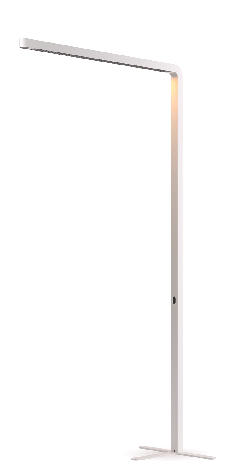 Team Agile Stehleuchte in Grau: Moderne LED-Stehlampe mit minimalistischem Design und warmweißem Licht für Büro und Wohnzimmer.