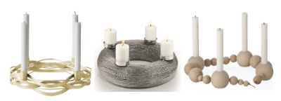 Adventskrans en kandelaars