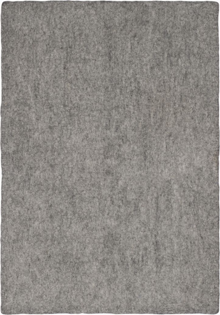 Grauer, rechteckiger Filzteppich (160x230 cm) von myfelt. Moderner Teppich aus Filz für Wohnzimmer und Schlafzimmer.