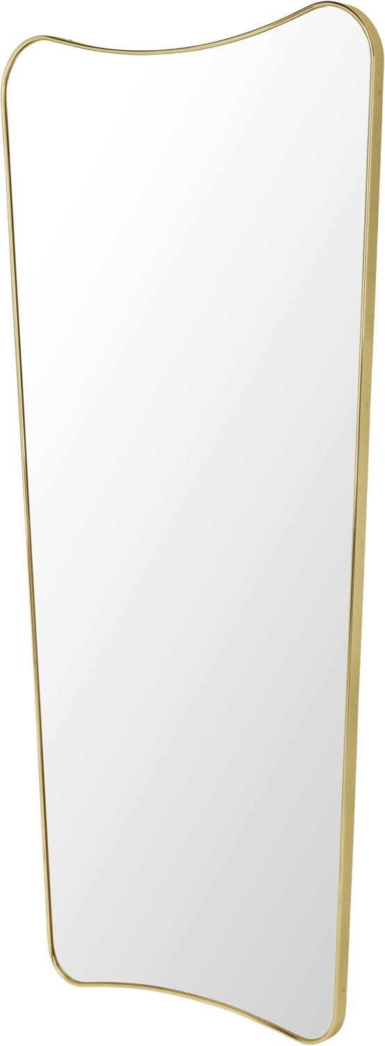 F.A. 33 Spiegel von Gubi, große Ausführung mit Messingrahmen, modernes Design für die Wand.