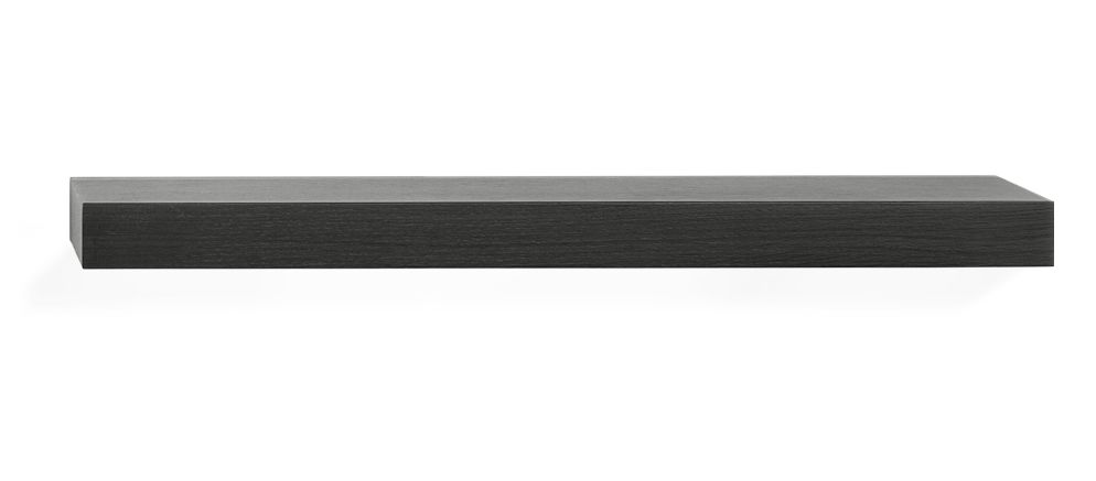 Ethnicraft Wandregal aus Eiche, schwarz lackiert, schlichtes Design für moderne Wohnräume, hochwertige Verarbeitung.