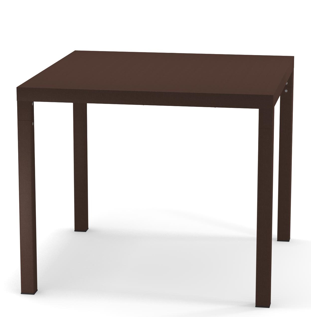 Quadratischer, brauner Nova Tisch von Emu für den Außenbereich, ideal für Garten und Terrasse.