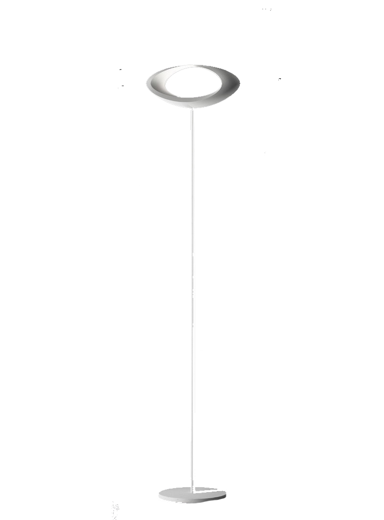 Weiße Cabildo LED Stehleuchte von Artemide: Moderne Bodenleuchte für Wohnzimmer und Büro.