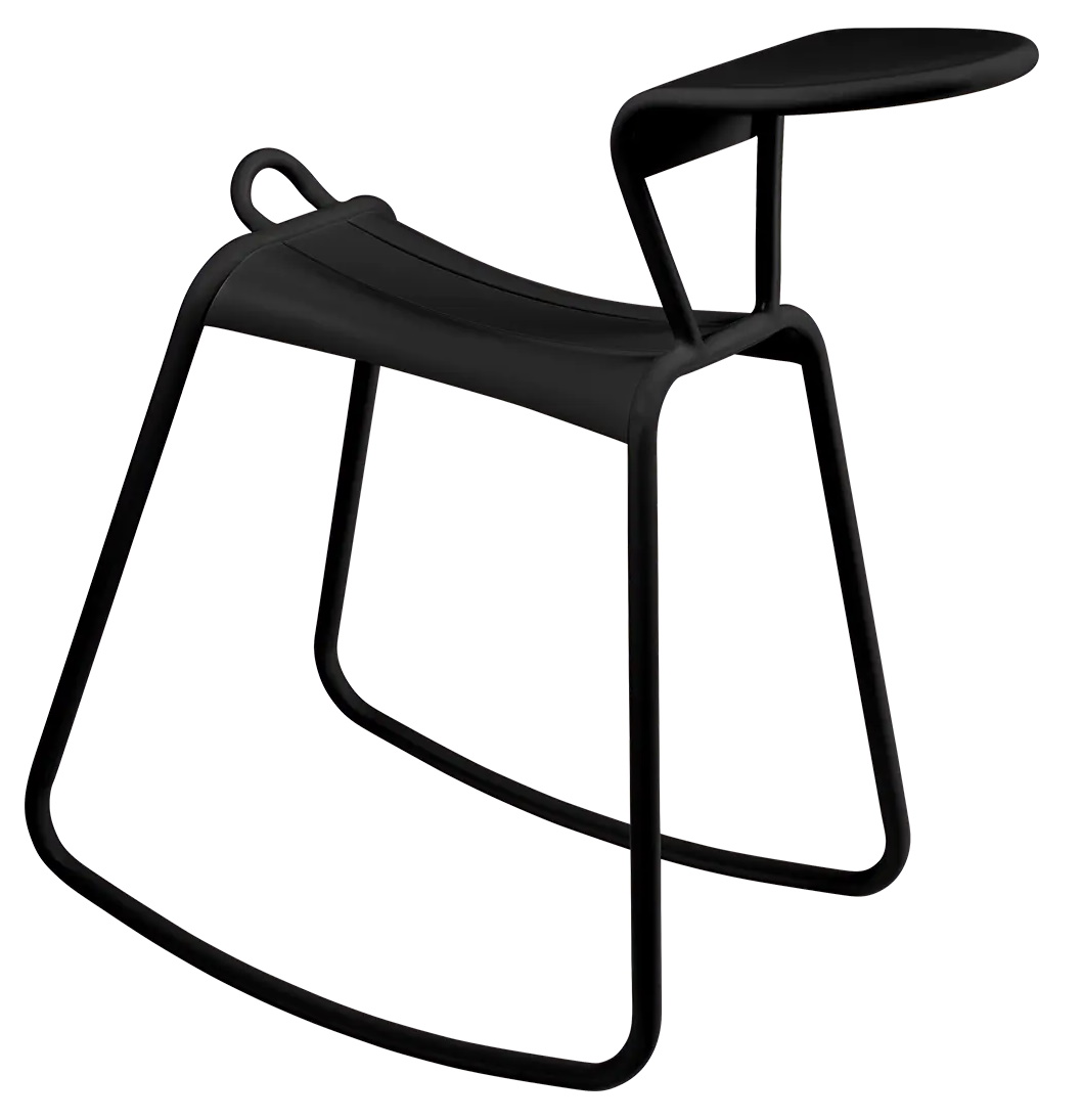 Schwarzer Adadesk Beistelltisch Wippe von Fermob für den Außenbereich, moderner Gartentisch aus Metall.