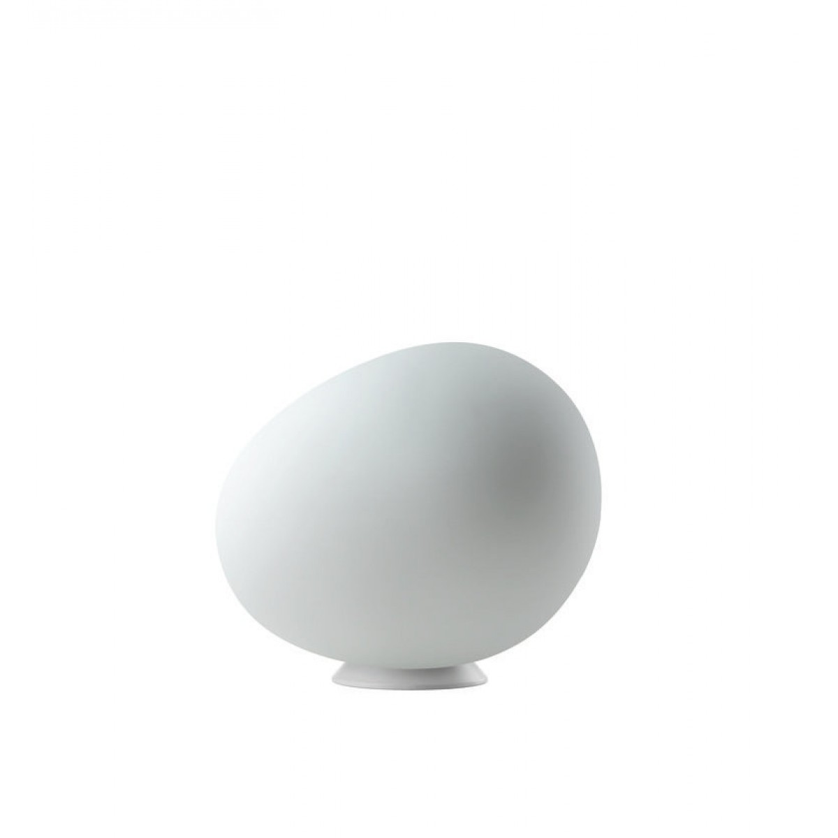 Weiße Poly Gregg Tischleuchte von Foscarini, modernes Design für Wohnzimmer und Schlafzimmer.