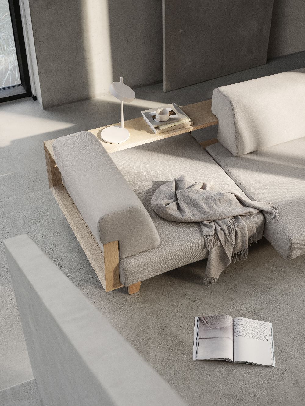 Houten bank / slaapbank Softline
