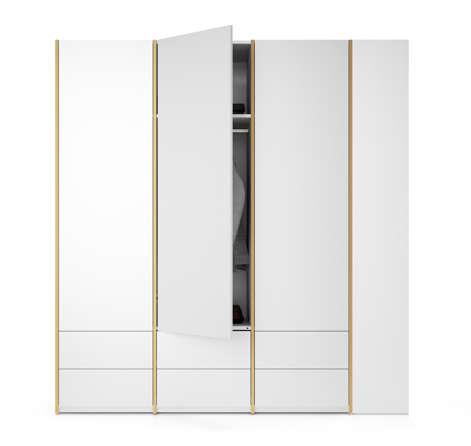 MODULAR PLUS kastcombinatie met aanbouwrek rechts, B 212,2 cm, Müller Möbelwerkstätten