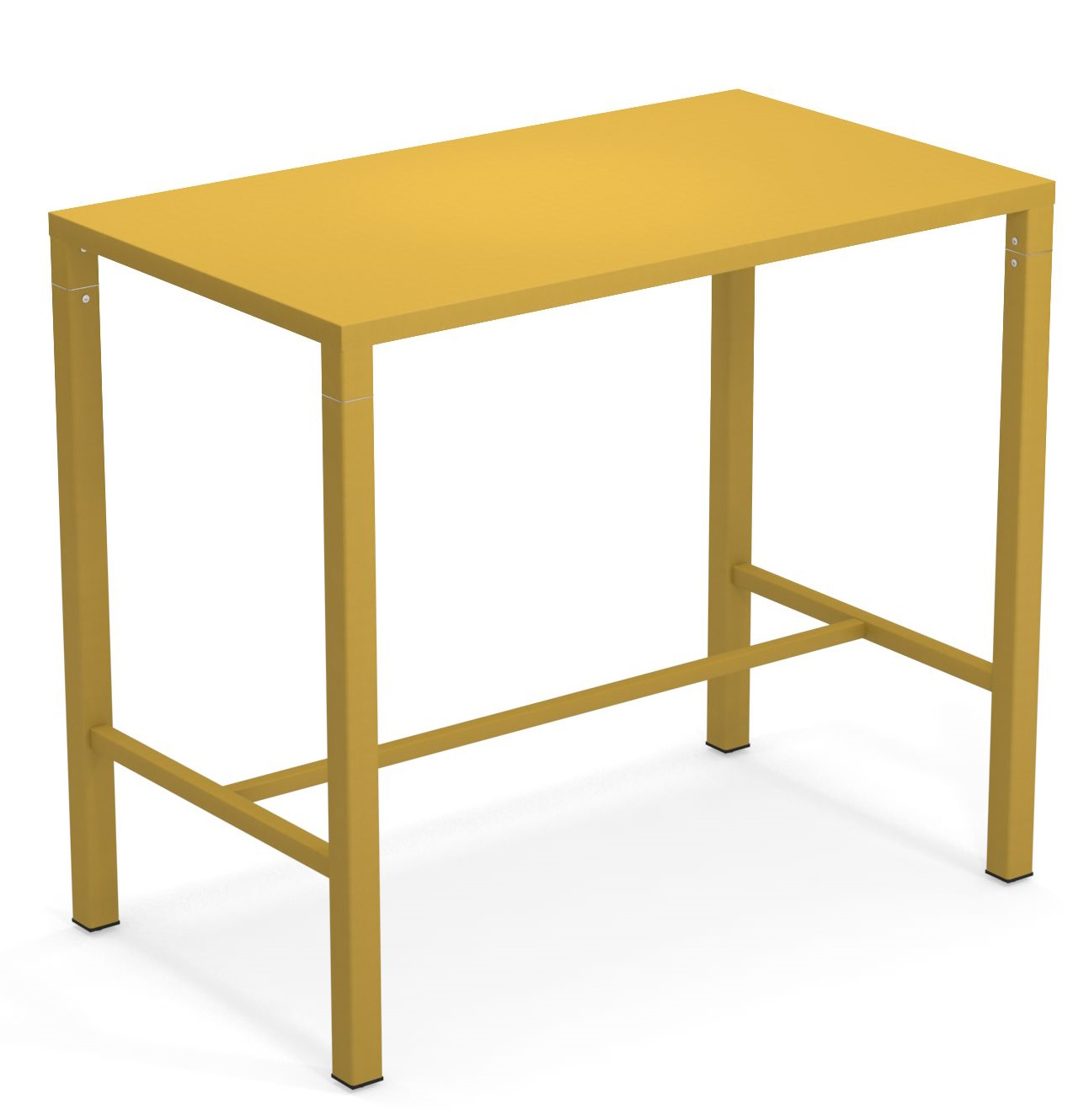 Goldener Nova Hochtisch von Emu für den Außenbereich, moderner Stehtisch aus Metall, ideal für Garten und Terrasse.
