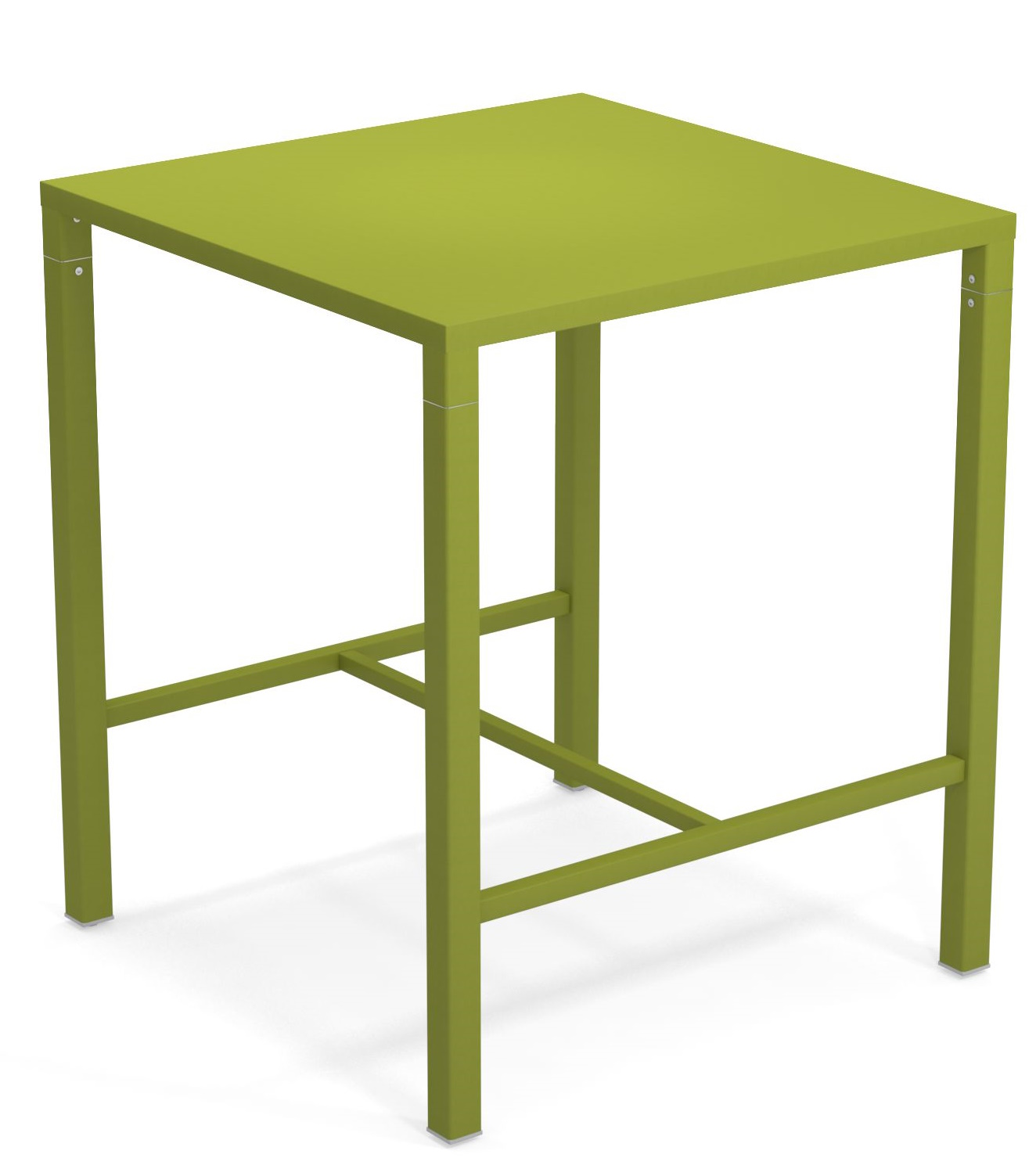 Grüner Nova Hochtisch von Emu für den Außenbereich, quadratischer Stehtisch aus Metall.