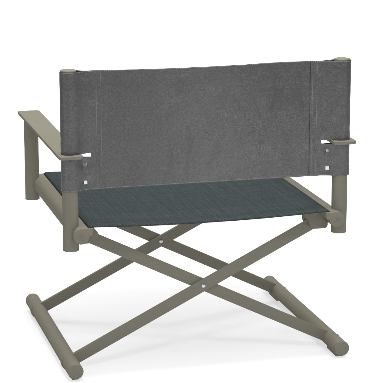 Terra Lounge Chair Outdoor Sessel von Emu, graues Gestell, Rückenlehne und Sitzfläche, Gartenmöbel.
