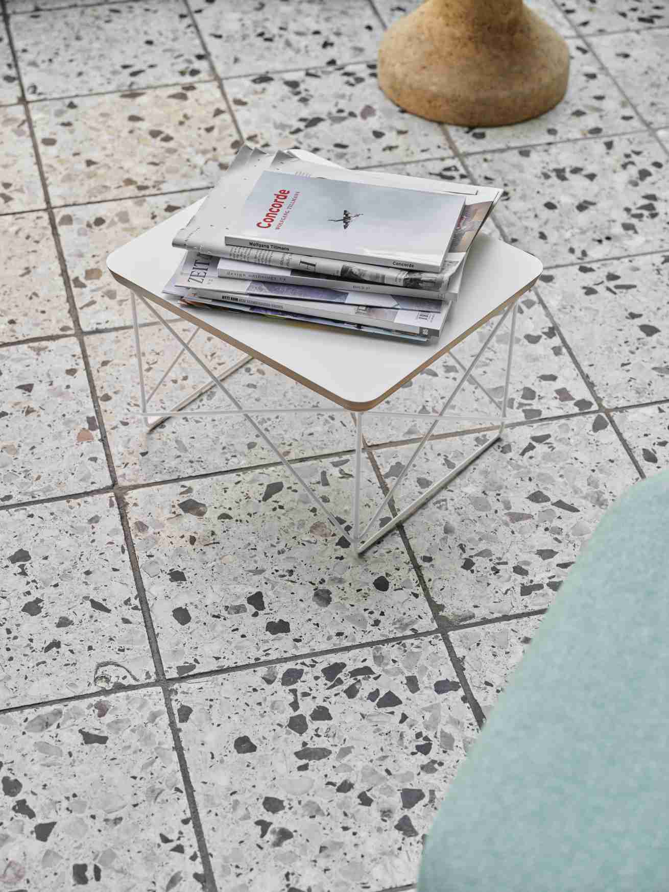 Occasional LTR bijzettafel HPL WIT / ROESTVRIJ STAAL Vitra UNIEKE EXEMPLAREN  