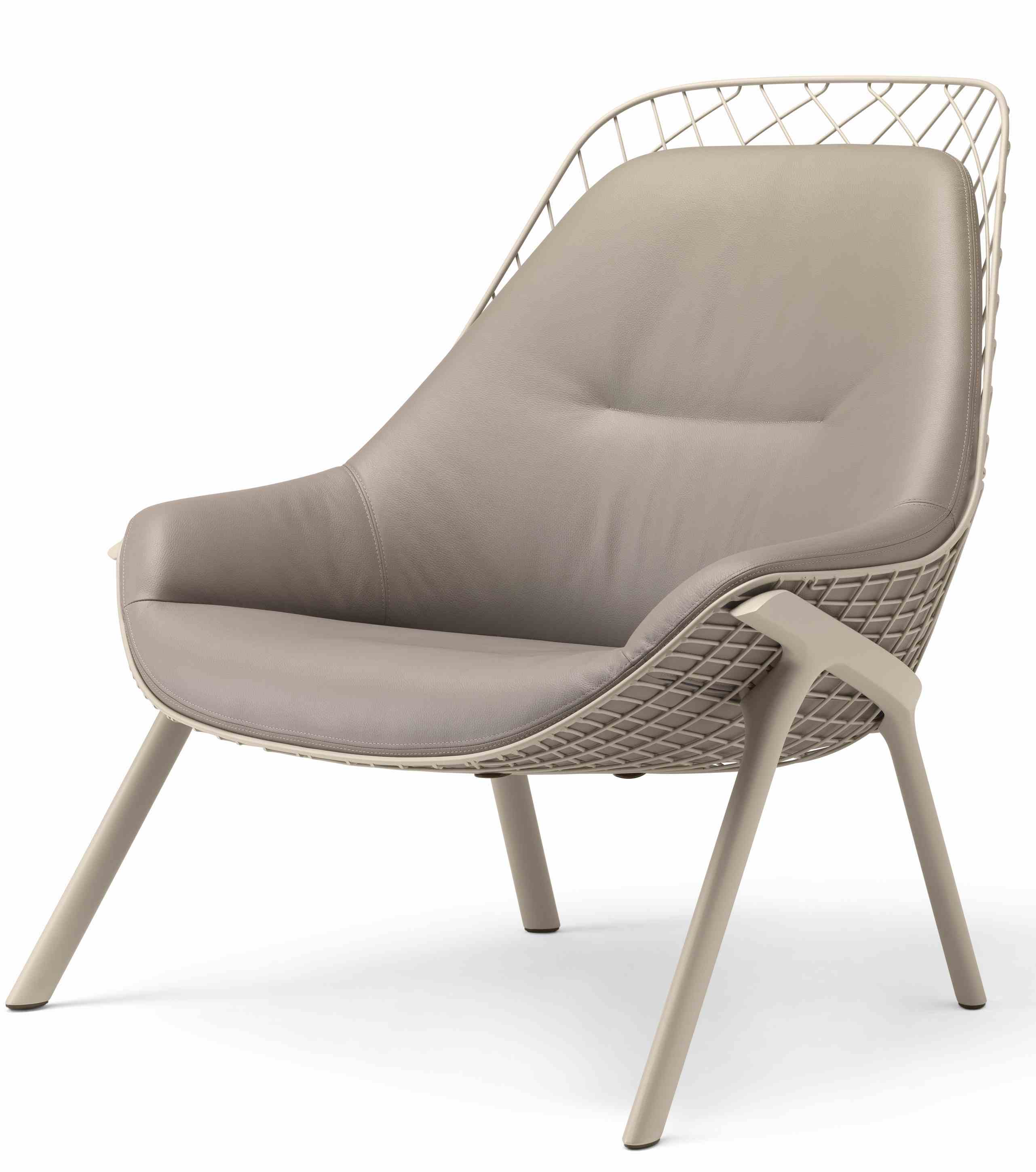 Gran Kobi Sessel von Alias für den Außenbereich, bequemer Loungesessel mit Metallgestell.