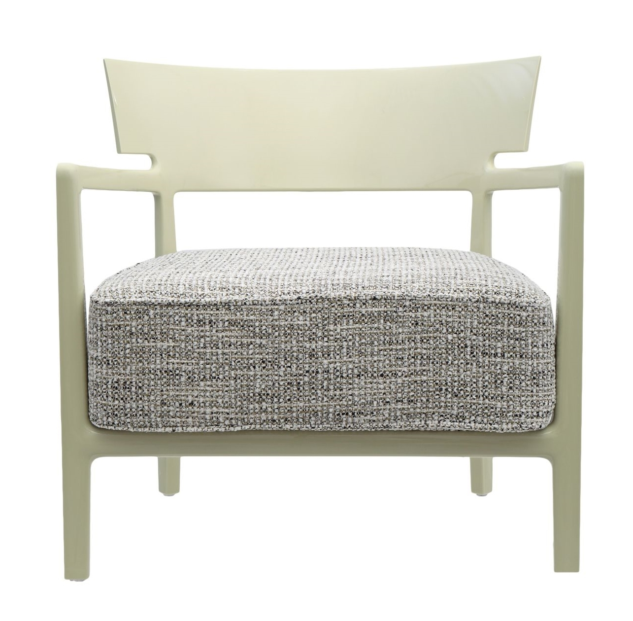 Cara Sessel in Blassgrün mit gepolstertem Sitzkissen. Moderner Design Sessel für Wohnzimmer und Büro.