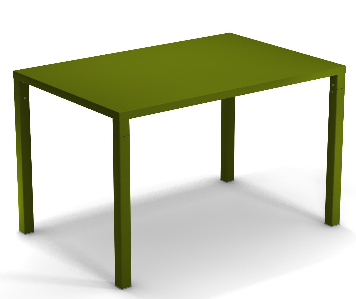 Nova Tisch Outdoor von Emu, rechteckig, aus Metall in Olivgrün, für Garten und Terrasse.
