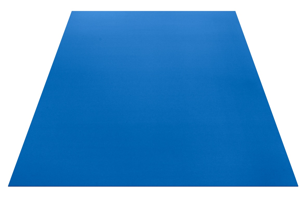 Blauer, rechteckiger Teppich von HEY-SIGN aus Wollfilz, ideal als Bodenbelag und zur Raumgestaltung.