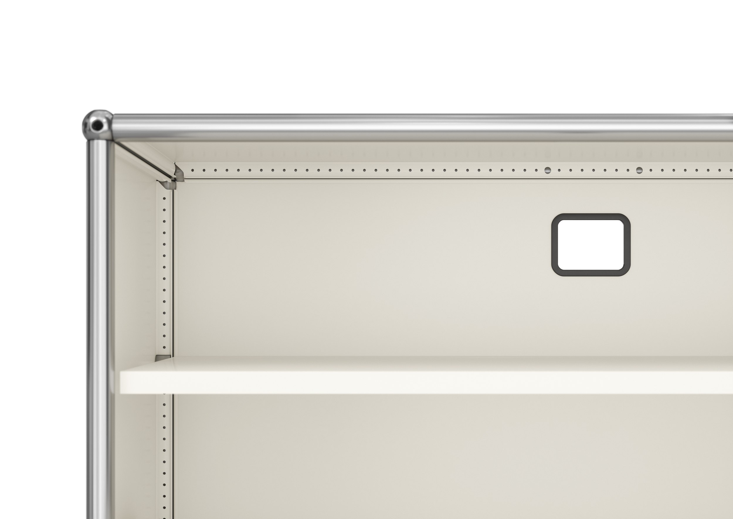 USM Haller tv-/hifi-lowboard M61 op wieltjes met 2 klapdeuren Zuiver wit