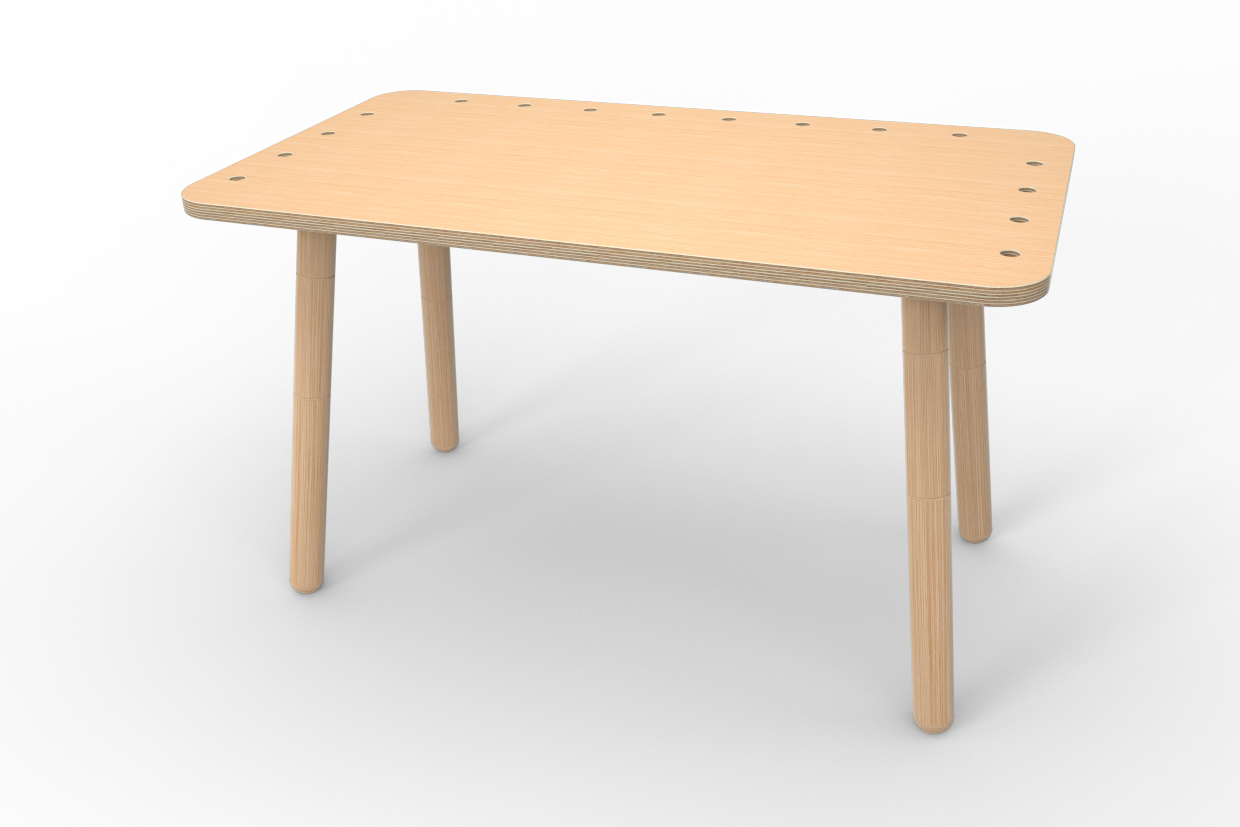 Growing Table aus Buche: Moderner Kindertisch aus Holz, höhenverstellbar und nachhaltig.