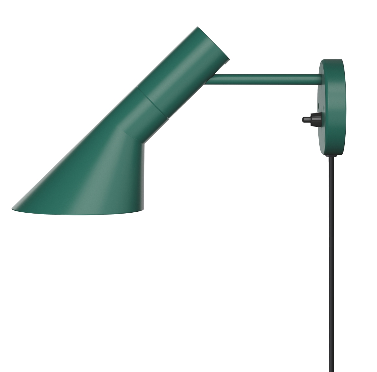 Grüne AJ Wandleuchte von Louis Poulsen, skandinavisches Design, ideal als Leseleuchte oder zur Akzentbeleuchtung.