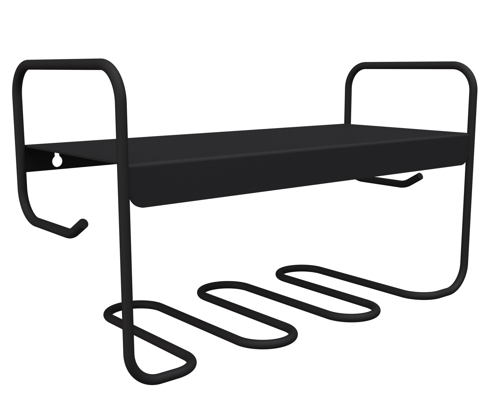 Schwarzes Picolino Wandregal von Fermob für Innen und Außen, modernes Design mit Ablage und Haken.