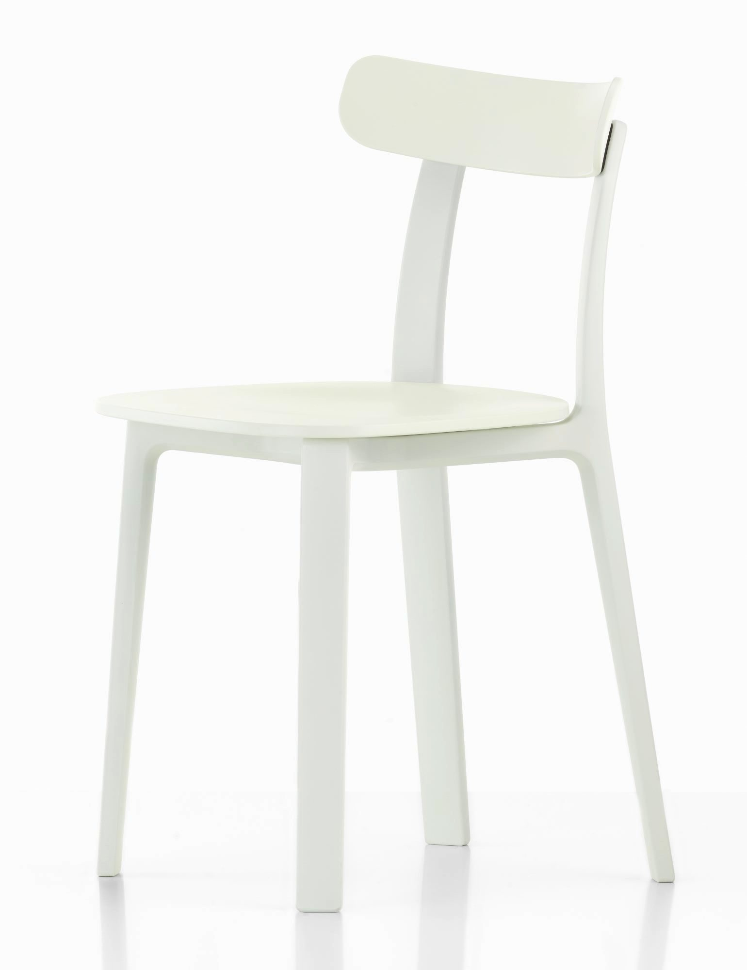 Weißer All Plastic Chair Outdoor Stuhl von Vitra, modernes Design für Garten und Terrasse.
