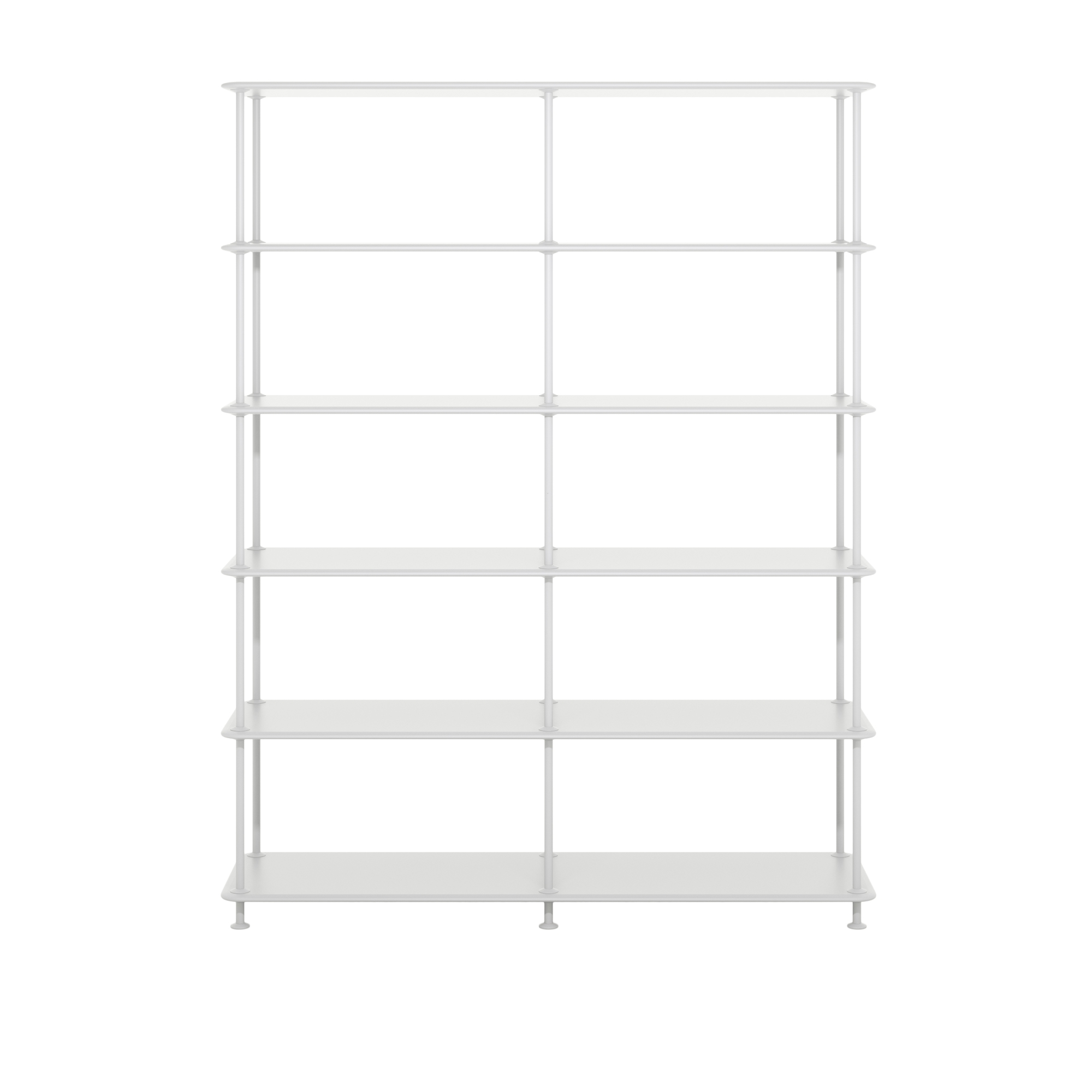 Montana Free Regal in New White: Modernes, modulares Regalsystem für Wohnzimmer und Büro.