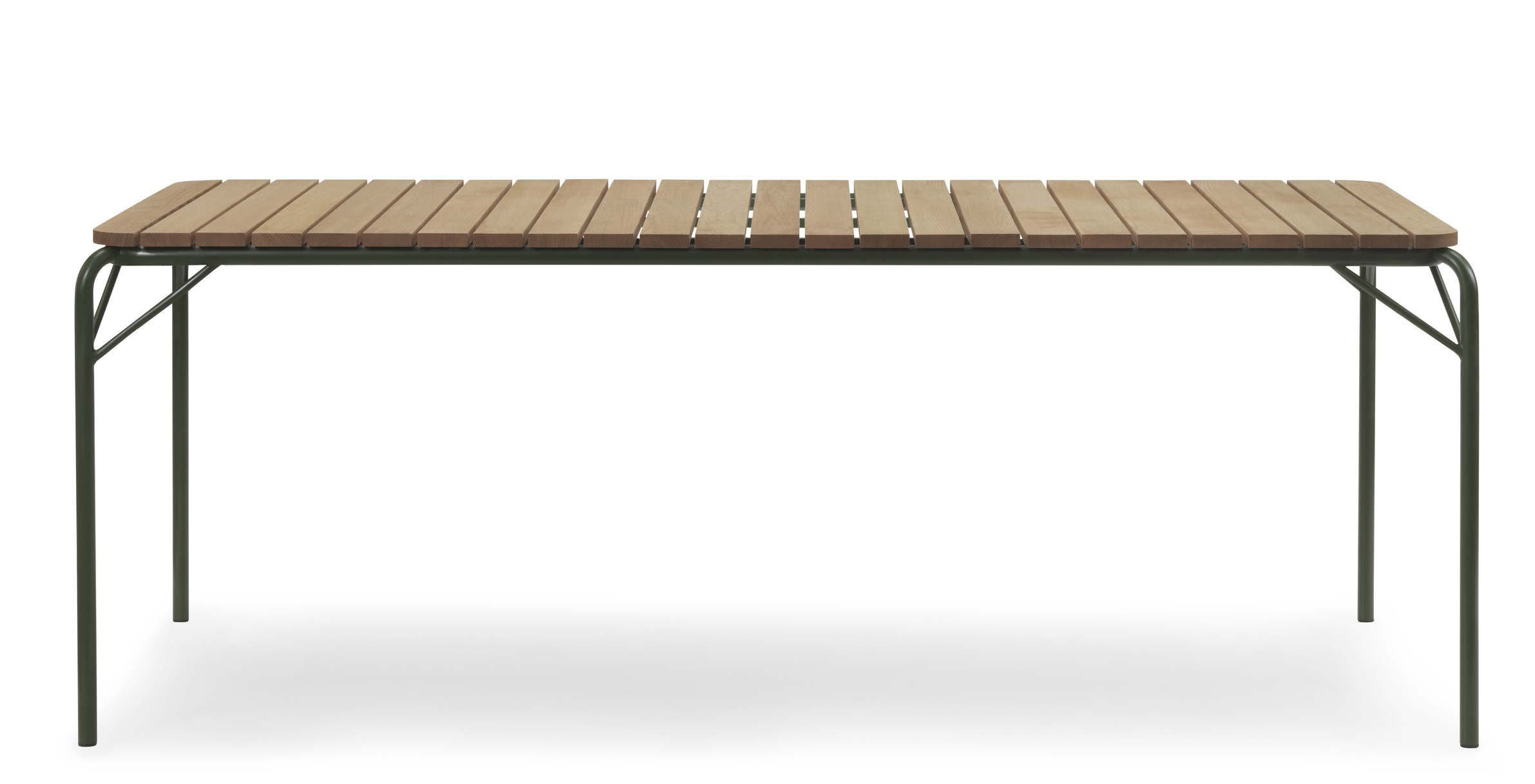 Normann Copenhagen Vig Tisch 90x200 cm für den Garten, Esstisch aus Holz und Metall.