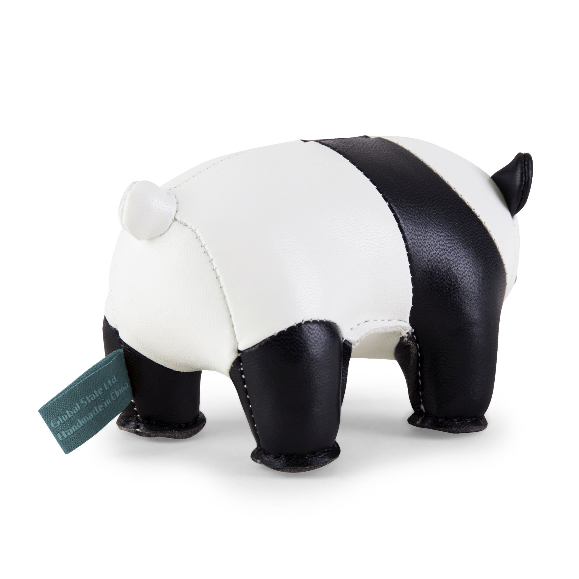 Briefbeschwerer Panda Züny aus Leder, dekorativer Schreibtisch-Organizer und niedliches Panda-Geschenk für Büro und Zuhause.