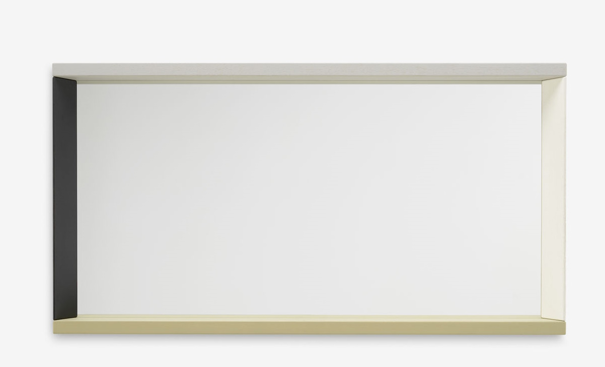 Rechteckiger Colour Frame Spiegel von Vitra mit farbigem Rahmen in Grau, Beige und Schwarz.