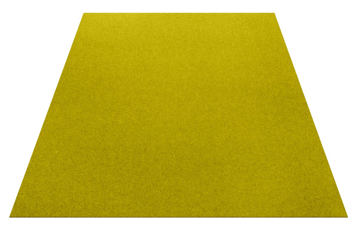 Rechteckiger, goldgelber Teppich von Hey-Sign aus Filz, ideal für Wohnzimmer und Schlafzimmer.