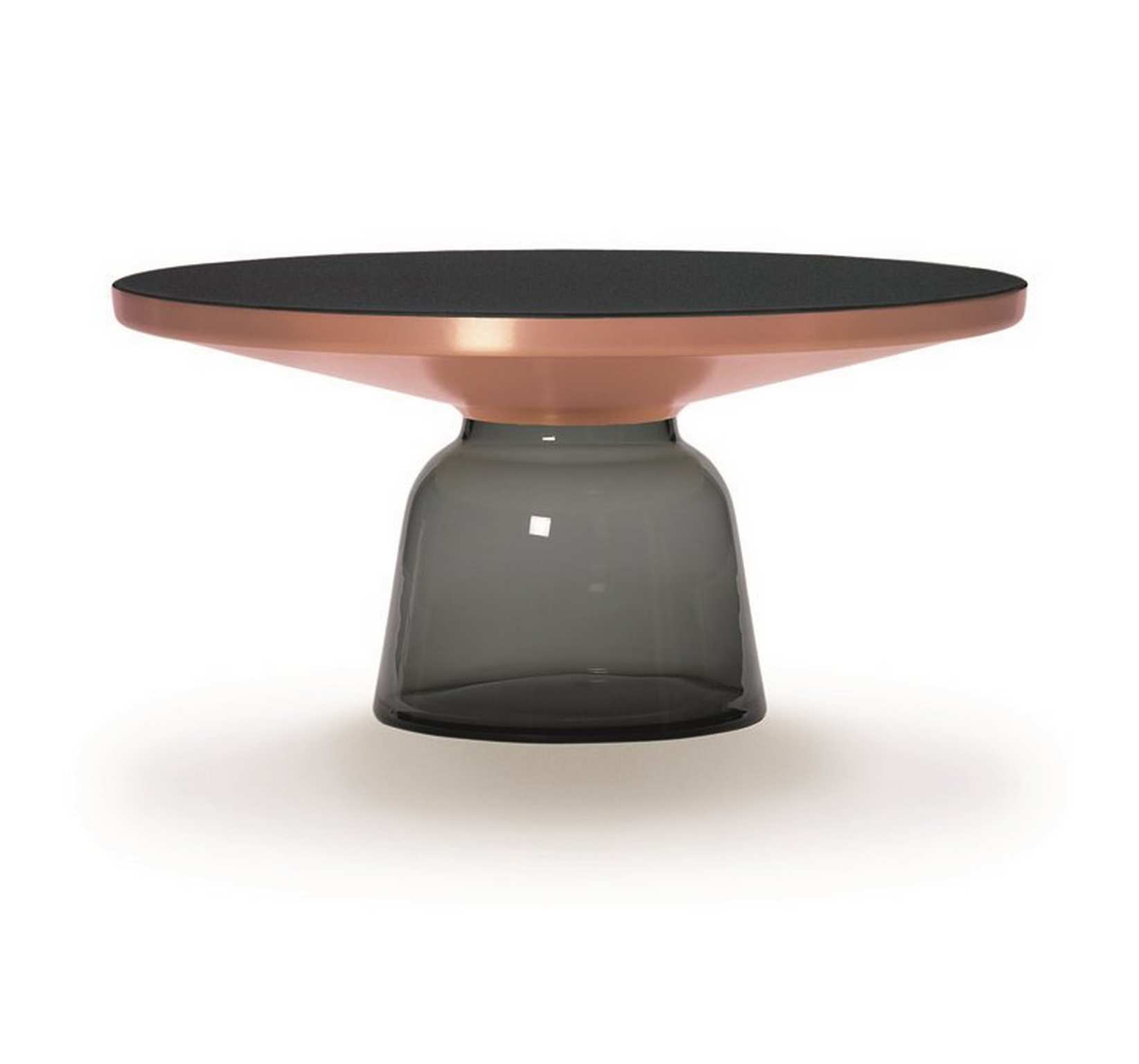 Bell Coffee Table Couchtisch von ClassiCon, Special Edition in Kupfer mit Glasfuß.