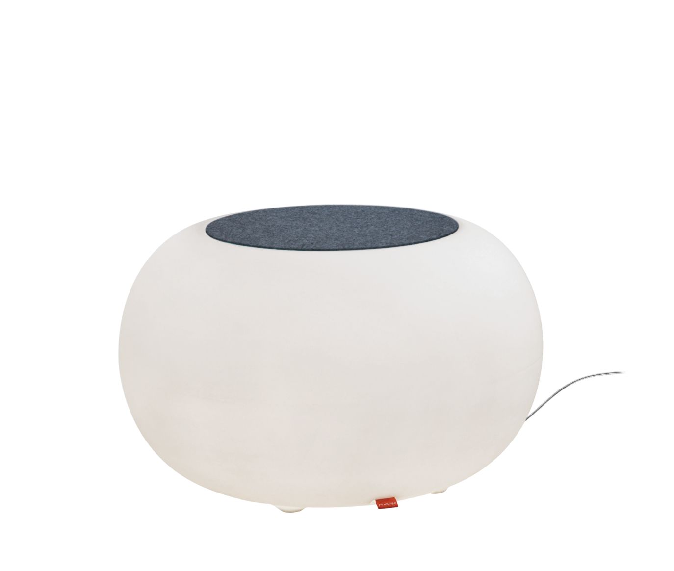 Weiße Bubble Sitzgelegenheit von Moree mit grauem Sitzkissen, modernes Indoor Möbel für Wohnzimmer und Lounge.