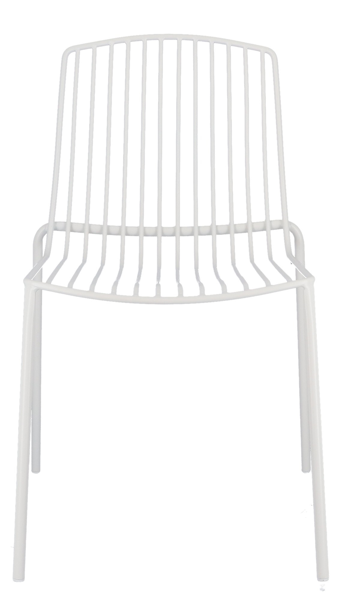 Weißer Mori Stuhl von Jan Kurtz für den Außenbereich, minimalistisches Design mit Metallgestell.