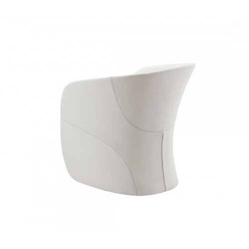 Rückansicht des weißen Calla Sessel von Zanotta, moderner Design Sessel für Wohnzimmer.