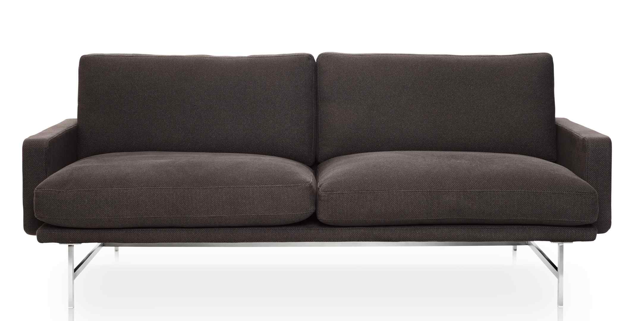 Braunes Lissoni Sofa von Fritz Hansen mit minimalistischem Design und Stahlbeinen.