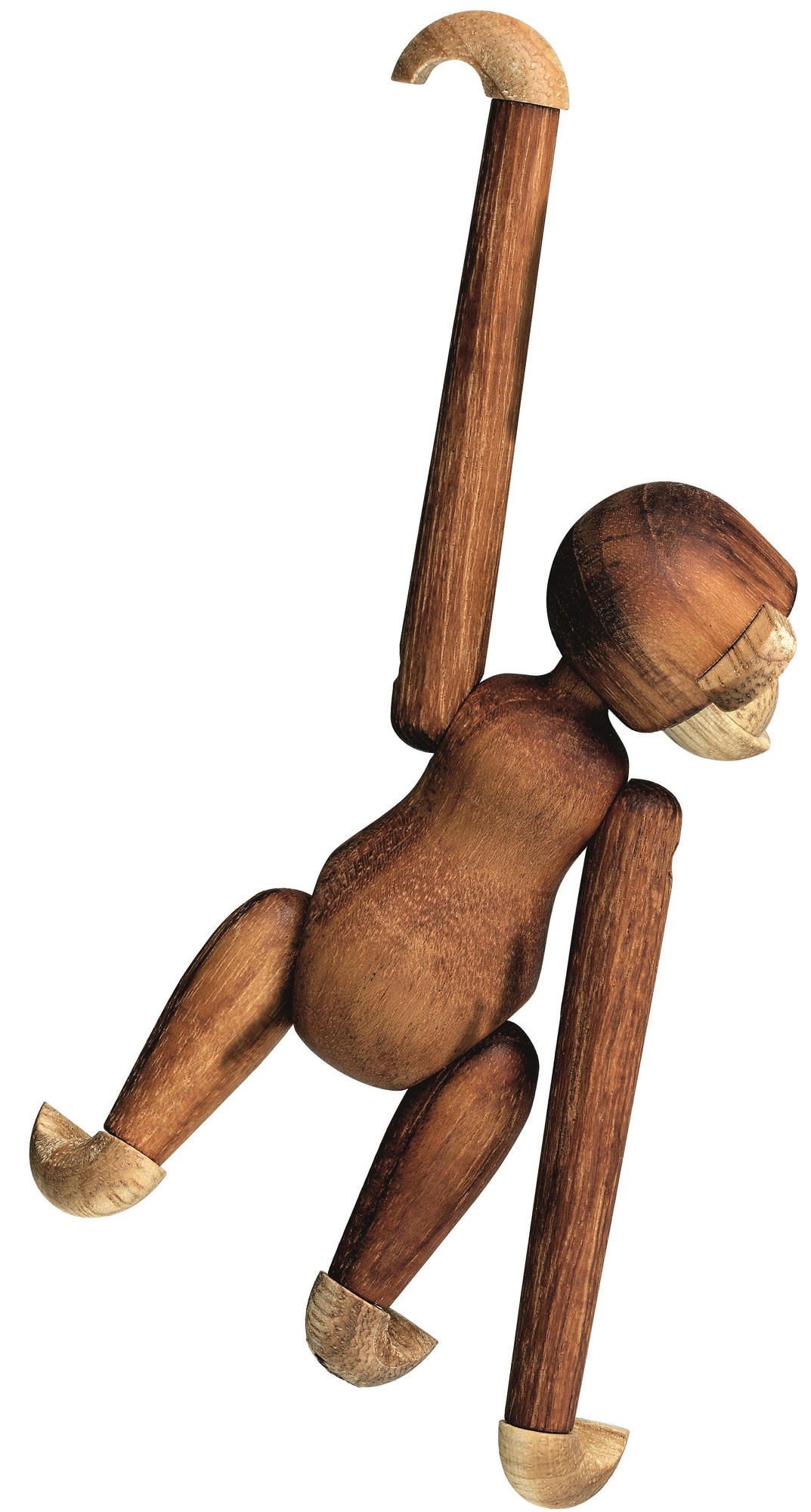Affe Mini Holzfigur Teak Kay Bojesen, dekorative Holz-Affe Figur aus Teakholz, dänisches Design.