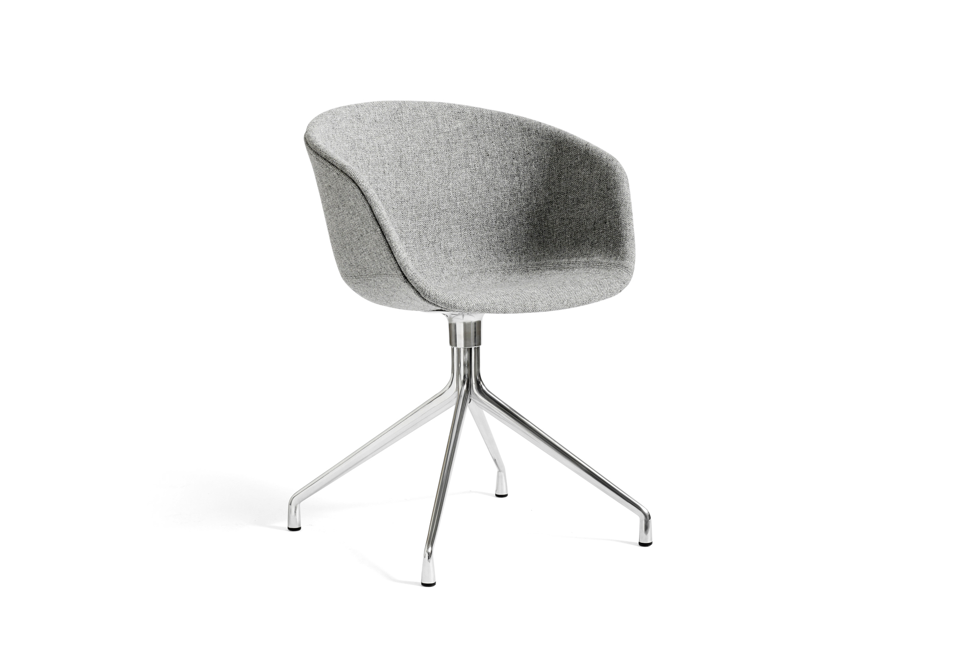 About A Chair AAC21 Stuhl von Hay, vollgepolstert in Grau mit Chromgestell.