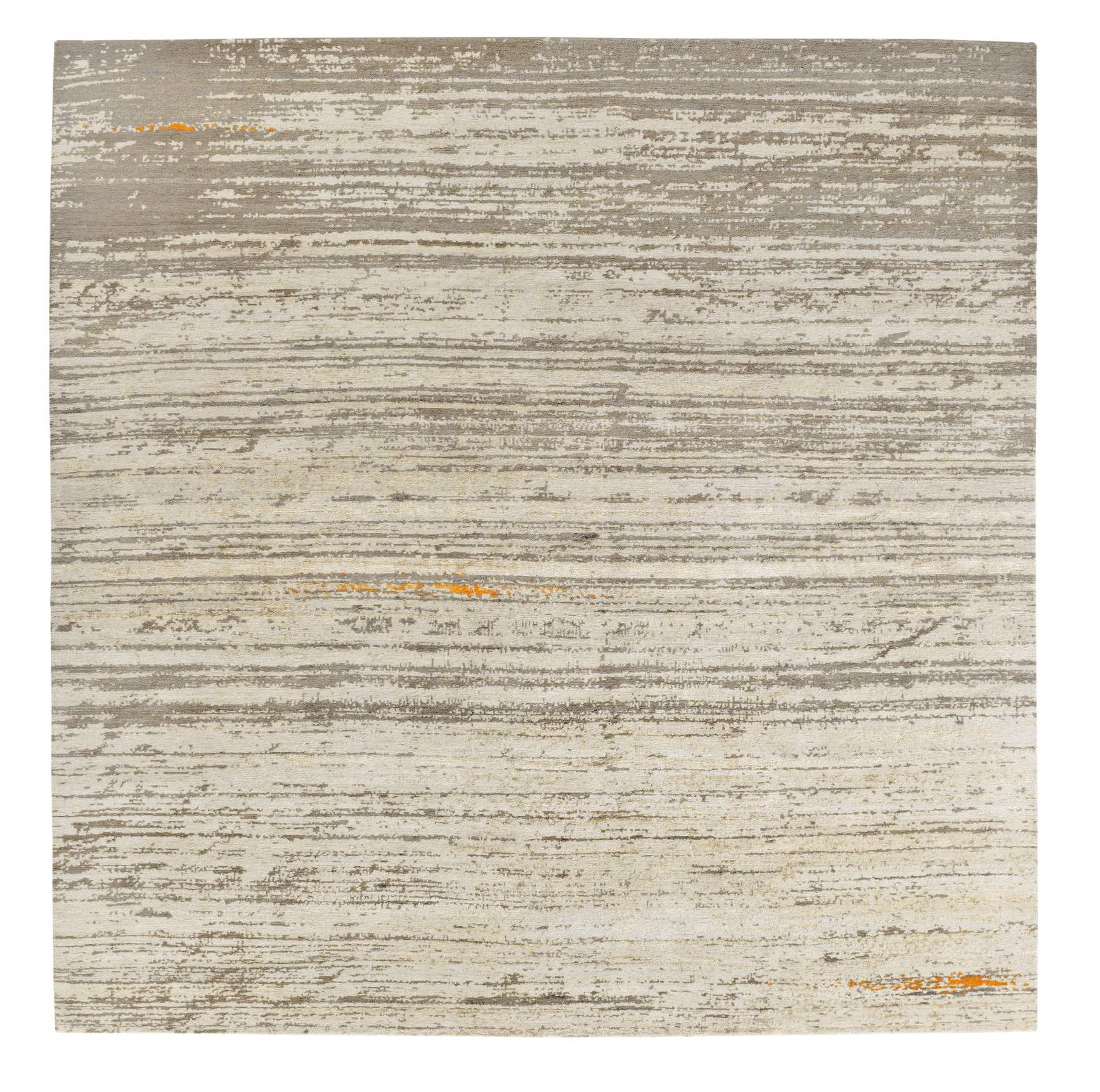 Legends of Carpets Teppich: Moderner Wollteppich in Beige und Grau mit abstraktem Streifenmuster.