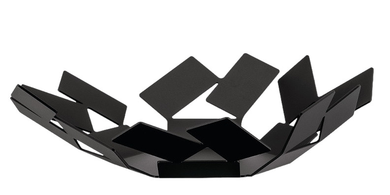 Alessi La Stanza Dello Scirocco Korbschale, schwarzes Metall, modernes Design, Obstschale, dekorative Schale.