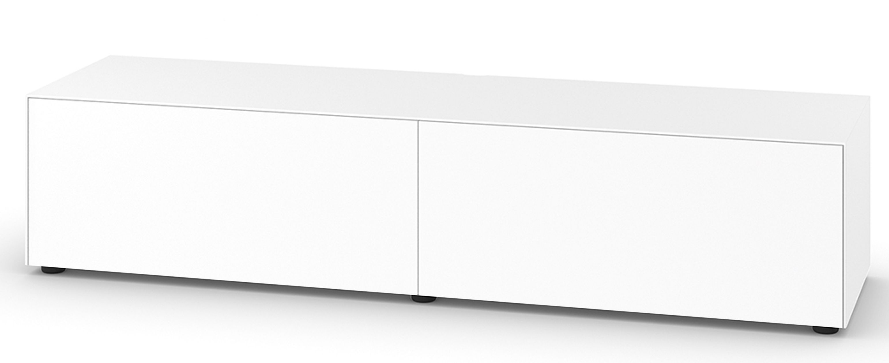 Weißes Nex Pur Box Board von Piure mit Schubkasten, modernes Sideboard für Wohnzimmer und Büro.