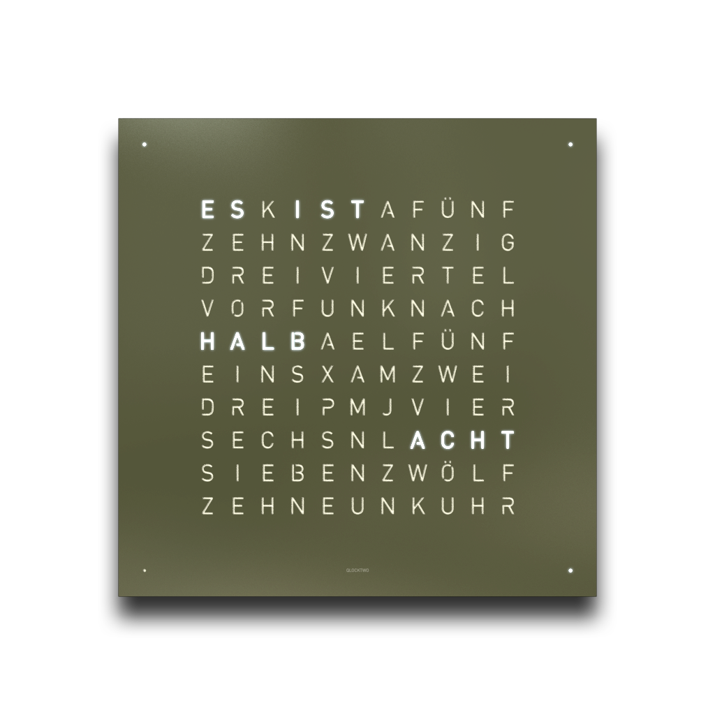 Voorpagina voor Earth 45 wandklok QLOCKTWO