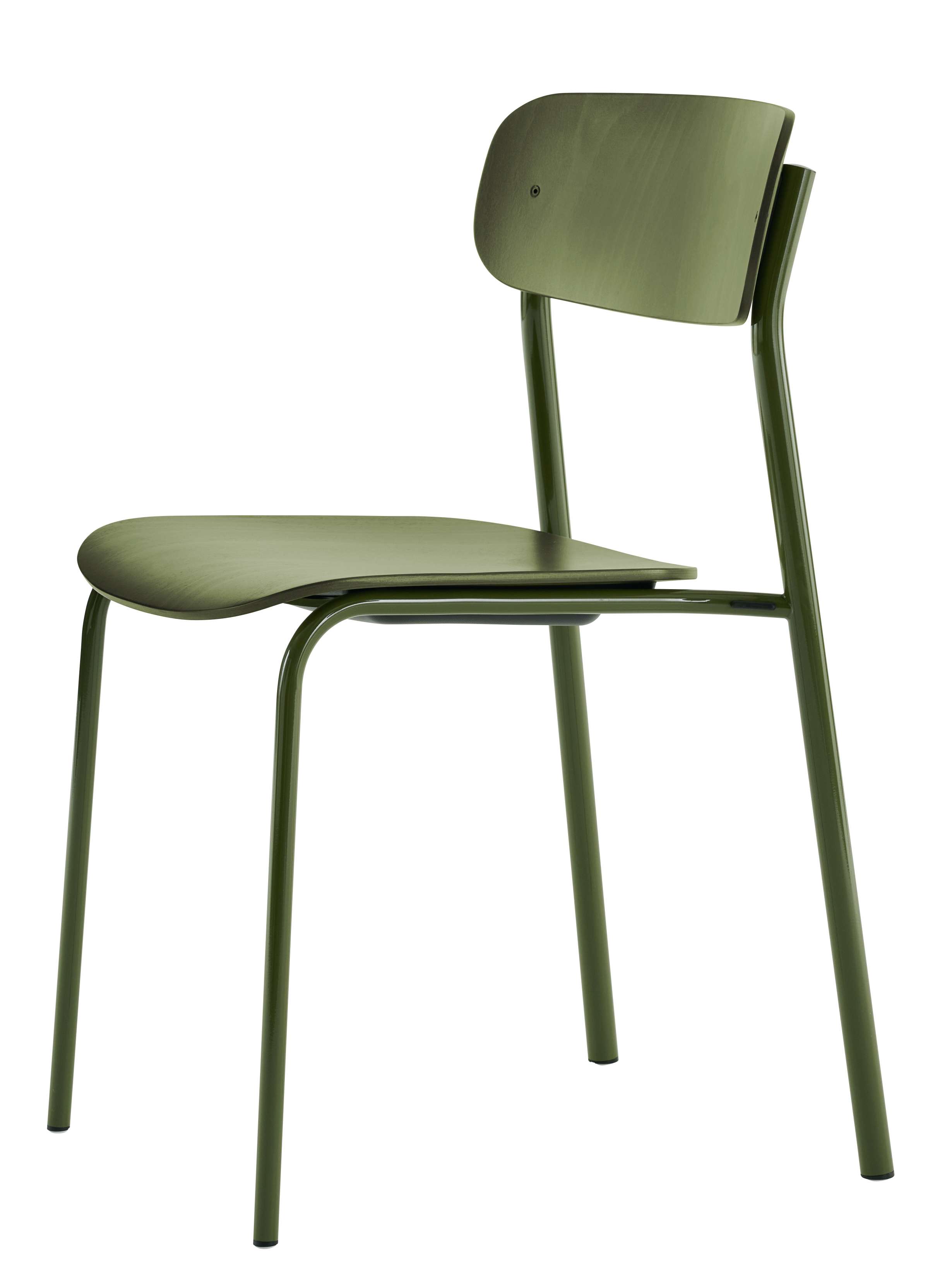 S 243 Thonet Stahlrohrstuhl in Olivgrün, ein zeitloser Designklassiker für Esszimmer und Büro.