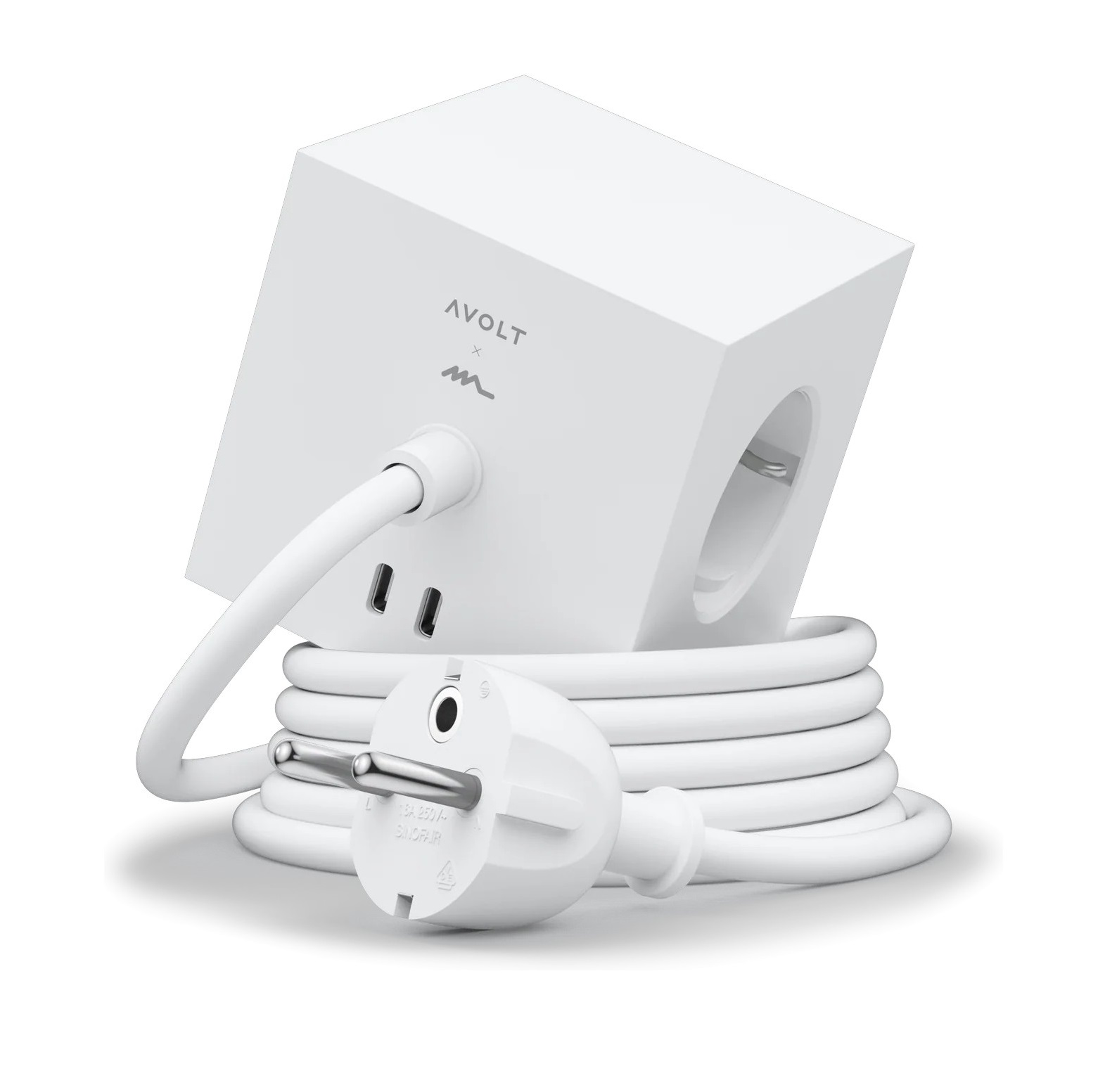 Square 1 - Avolt stopcontactblok met USB-C OPAL WIT dfp Design UNIEK EXEMPLAAR 