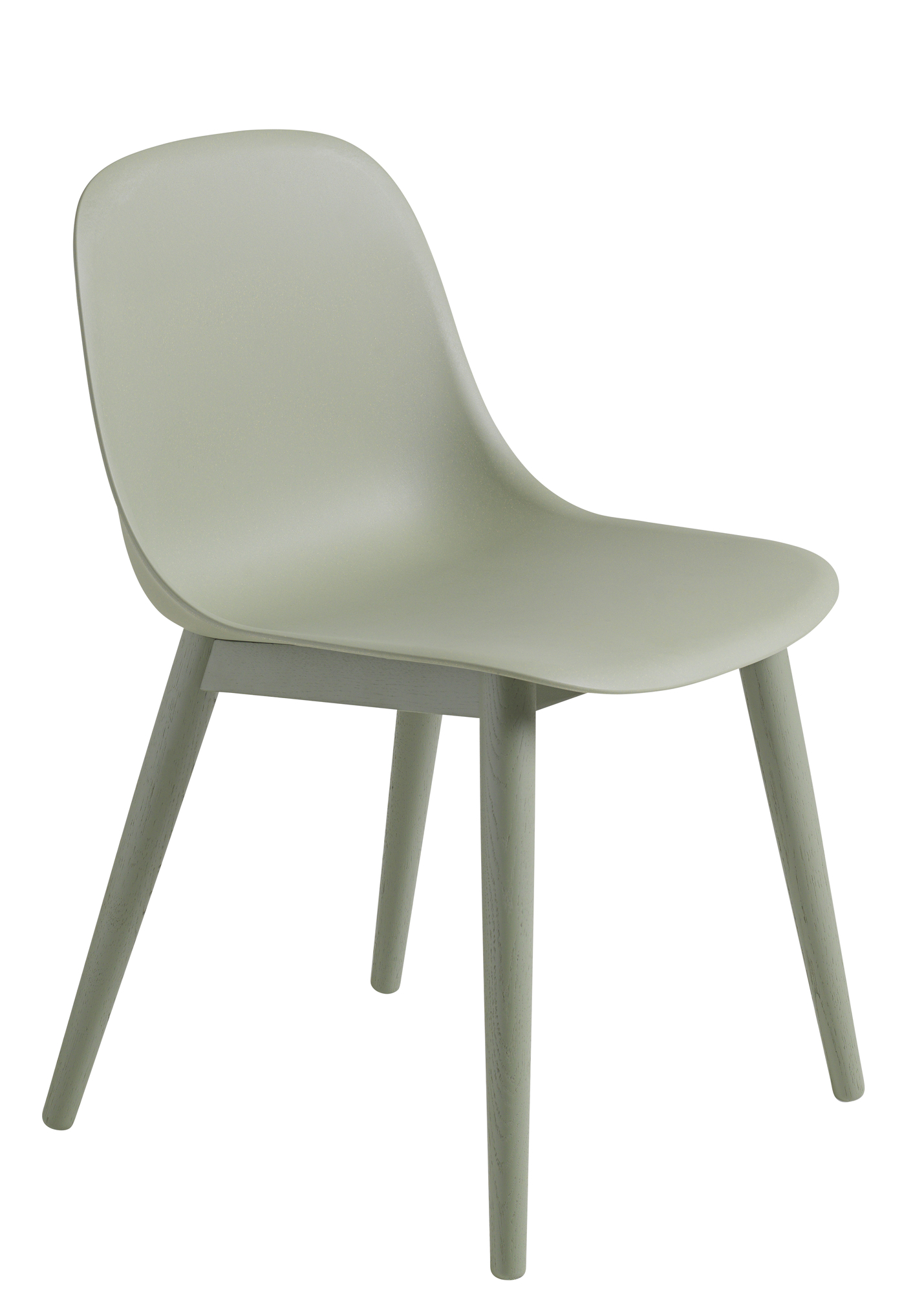 Heller Fiber Side Chair von Muuto mit Holzgestell, moderner Stuhl für Esszimmer und Wohnbereich.