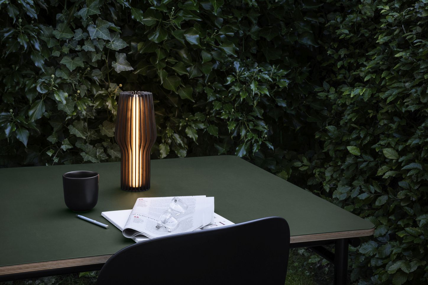Radiant draadloze ledlamp, gerookt eikenhout, Eva Solo, UNIEK EXEMPLAAR