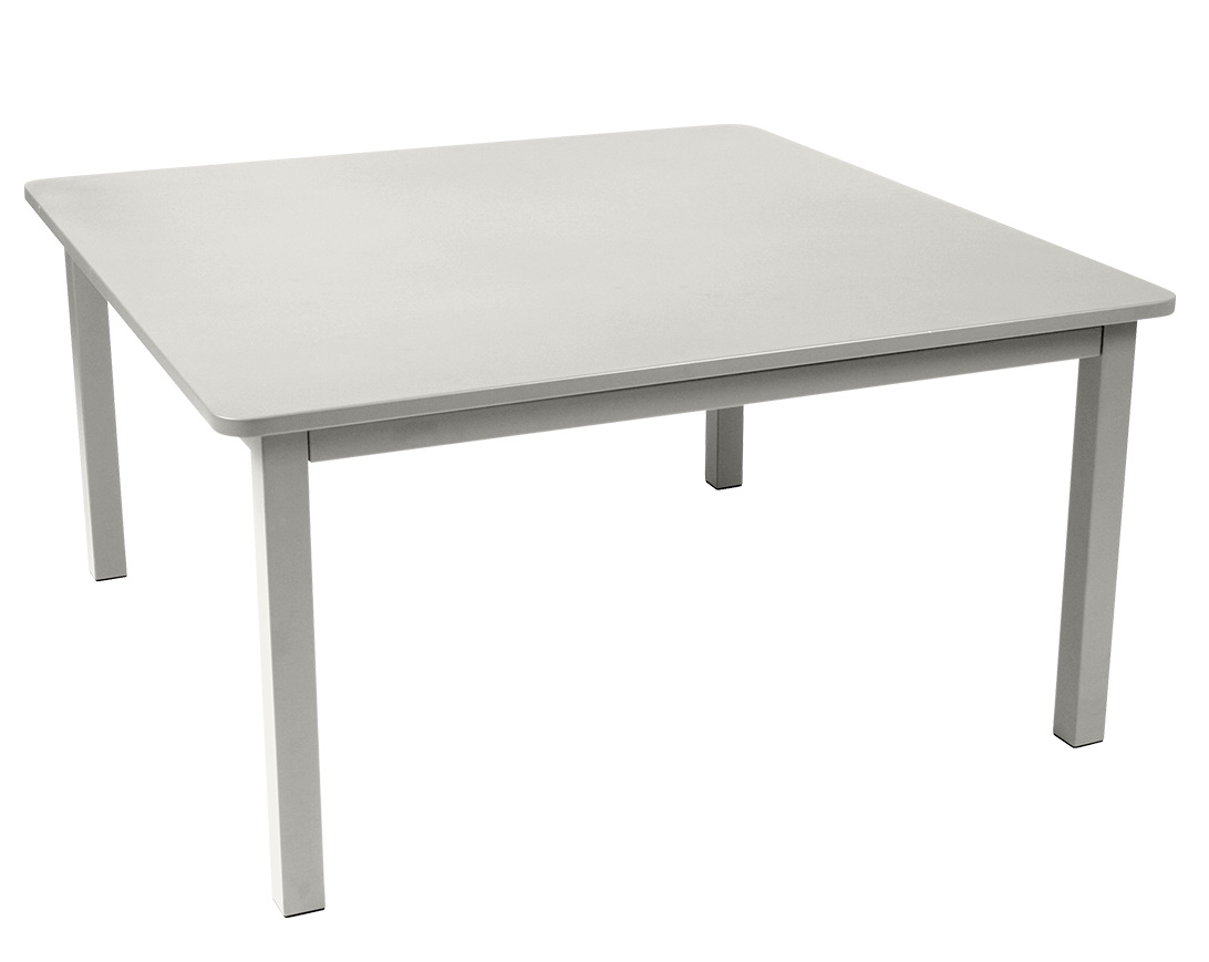 Quadratischer, grauer Fermob Craft Tisch für den Außenbereich, ideal für Garten, Terrasse und Balkon.