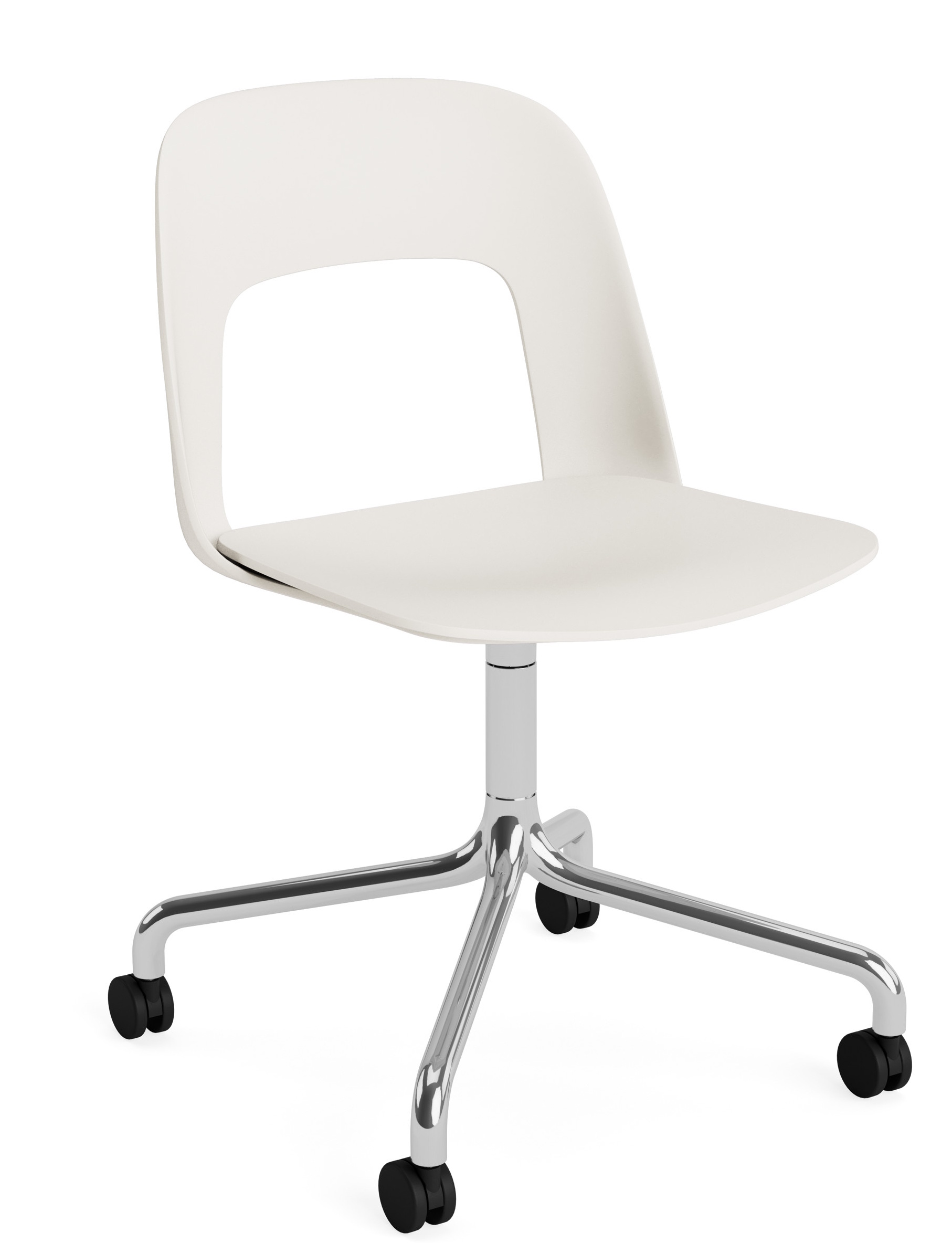 Lay-out Side Chair 161, draaistoel met vier poten van Hay