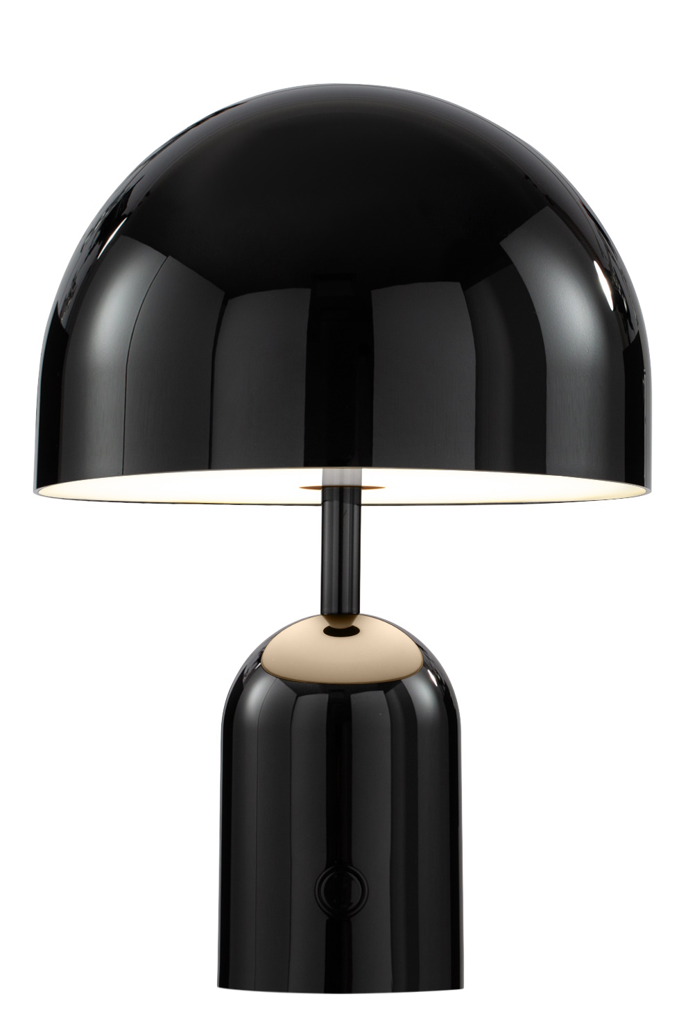 Schwarze Bell Tischleuchte von Tom Dixon: Tragbare LED Akkuleuchte für stilvolle Beleuchtung.