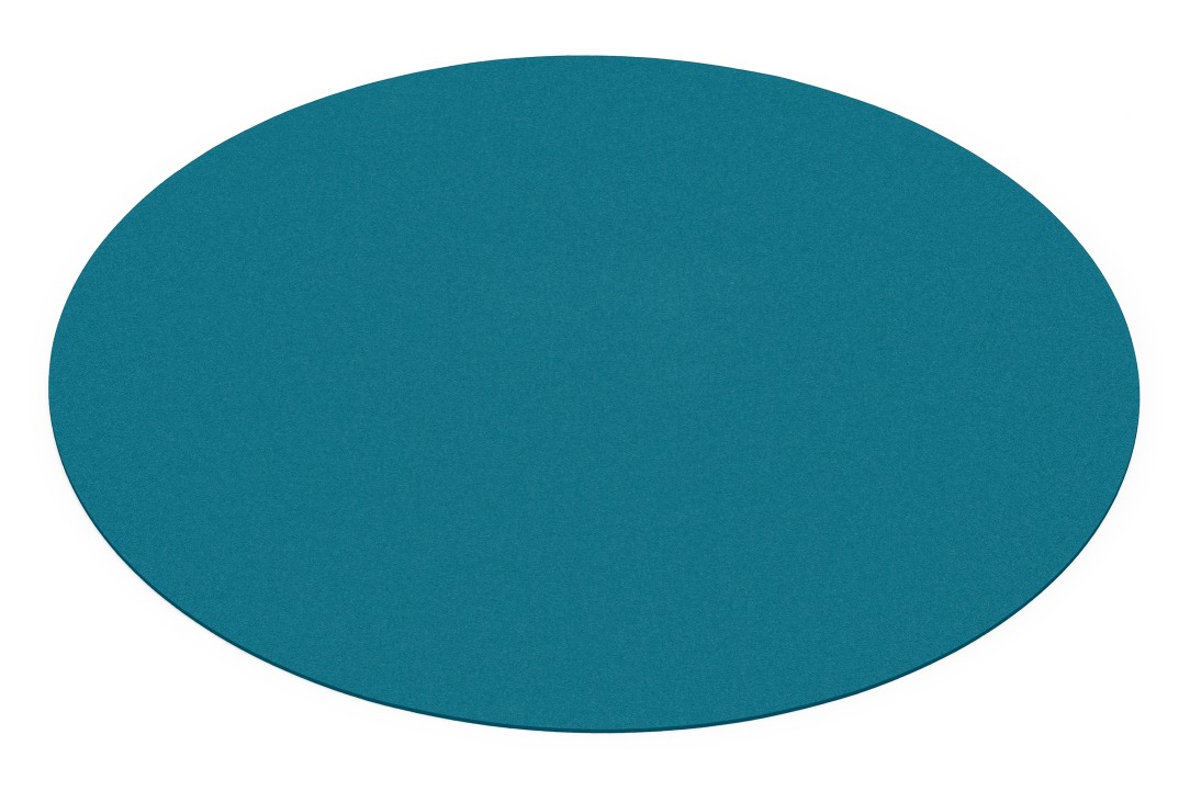 Türkis blauer, runder Teppich "Bigdot" von HEY-SIGN, einfarbig und modern für Wohnzimmer und Kinderzimmer.