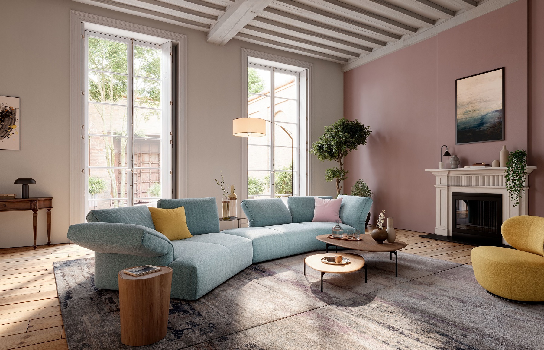 Molamisa vrijstaande tweezitsbank van Walter Knoll
